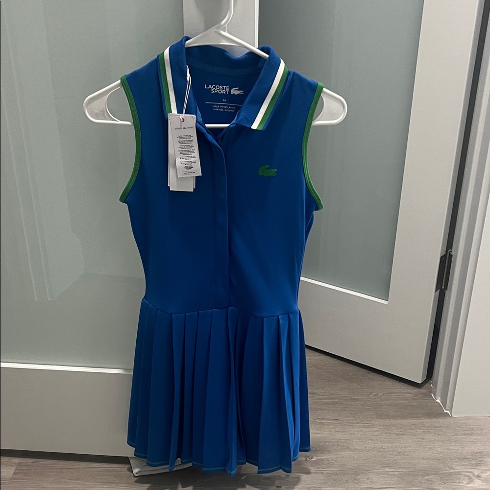 Lacoste Royal Blue Dress with Green Trim